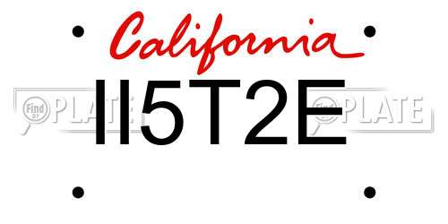 II5T2E California License Plate