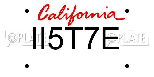 II5T7E California License Plate
