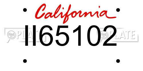 II65102 California License Plate
