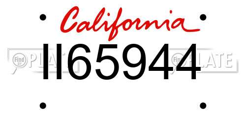 II65944 California License Plate