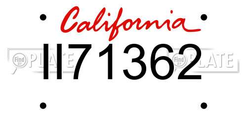 II71362 California License Plate