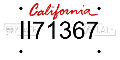 II71367 California License Plate