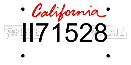 II71528 California License Plate