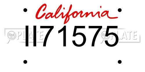 II71575 California License Plate