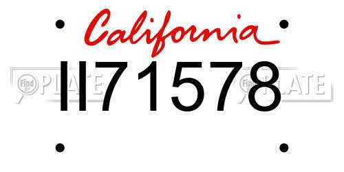 II71578 California License Plate