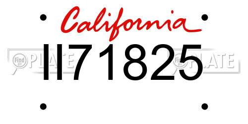 II71825 California License Plate