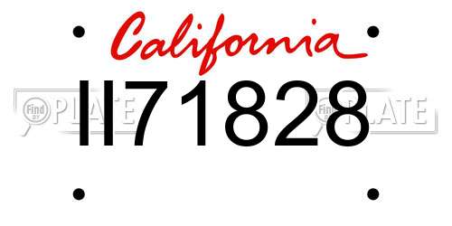 II71828 California License Plate