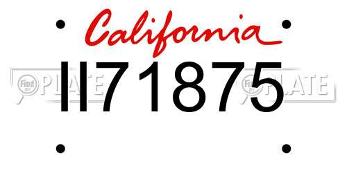 II71875 California License Plate