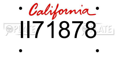 II71878 California License Plate