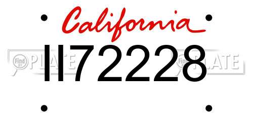 II72228 California License Plate