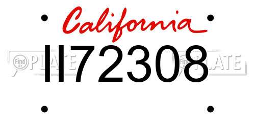 II72308 California License Plate