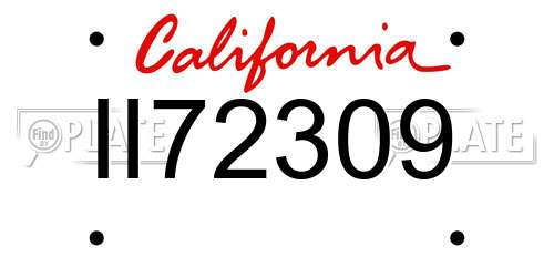 II72309 California License Plate