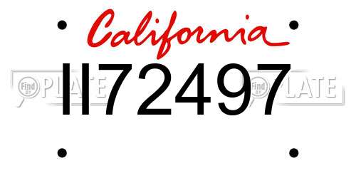 II72497 California License Plate