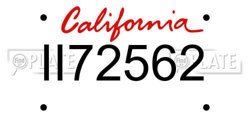 II72562 California License Plate
