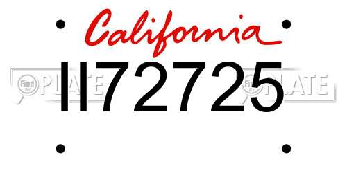 II72725 California License Plate