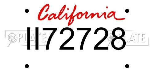 II72728 California License Plate