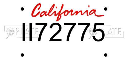 II72775 California License Plate