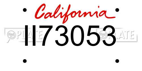 II73053 California License Plate