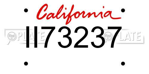 II73237 California License Plate