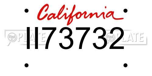 II73732 California License Plate
