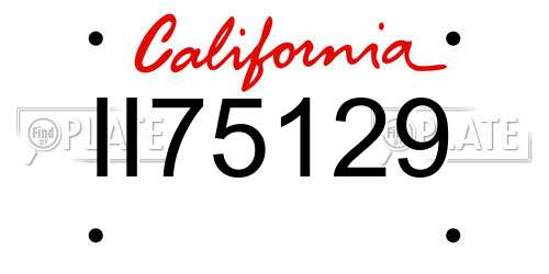 II75129 California License Plate