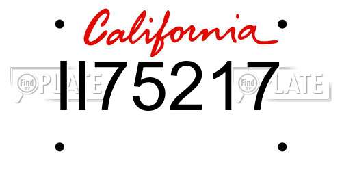 II75217 California License Plate