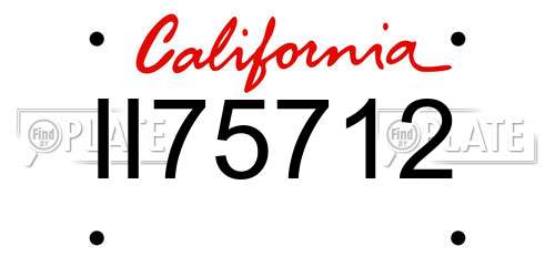 II75712 California License Plate