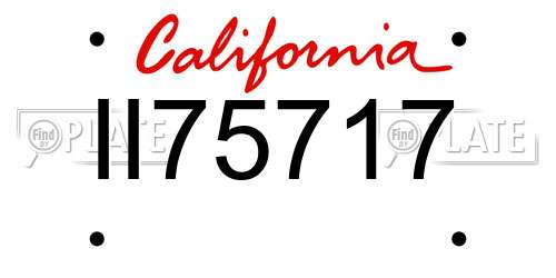 II75717 California License Plate