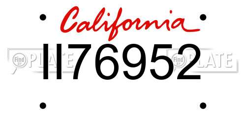 II76952 California License Plate