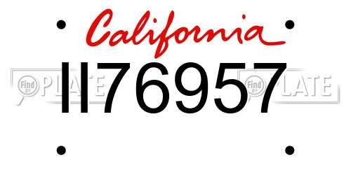 II76957 California License Plate