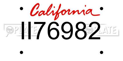 II76982 California License Plate