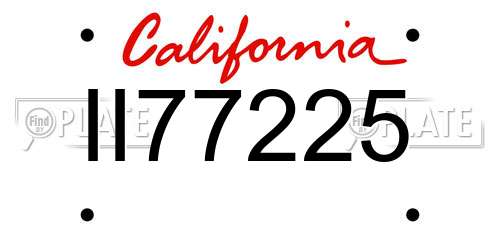 II77225 California License Plate