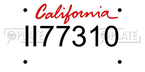 II77310 California License Plate