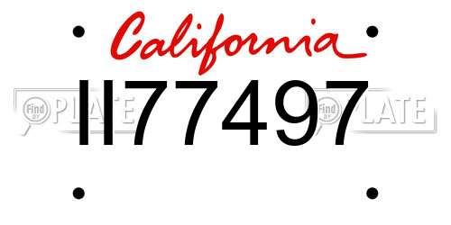 II77497 California License Plate