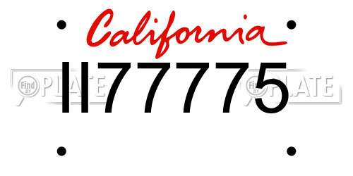 II77775 California License Plate