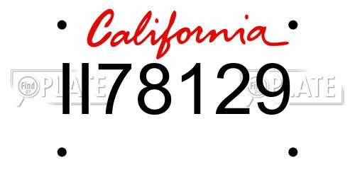 II78129 California License Plate