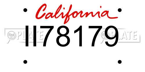 II78179 California License Plate