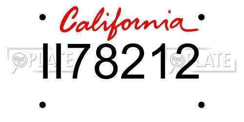 II78212 California License Plate