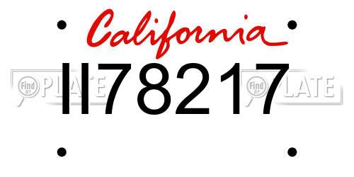 II78217 California License Plate