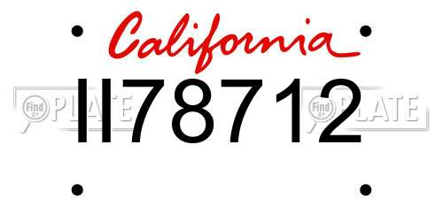 II78712 California License Plate