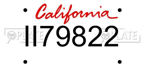 II79822 California License Plate