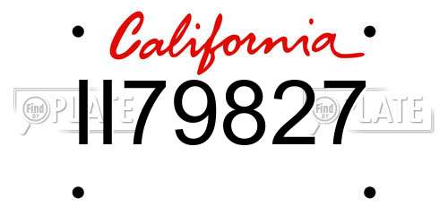 II79827 California License Plate