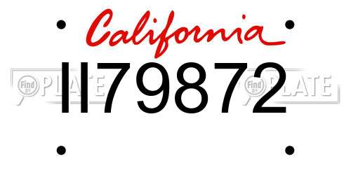 II79872 California License Plate