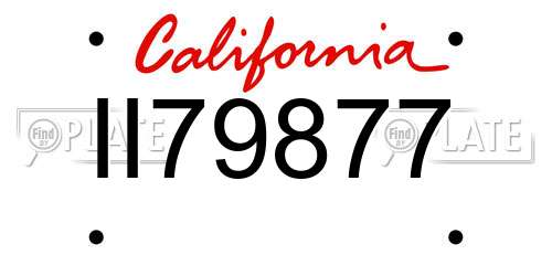 II79877 California License Plate