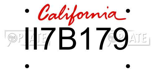 II7B179 California License Plate