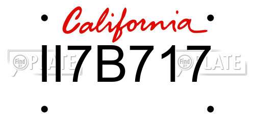 II7B717 California License Plate