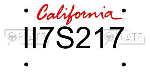 II7S217 California License Plate