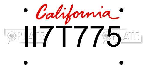 II7T775 California License Plate