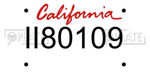II80109 California License Plate