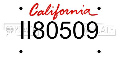 II80509 California License Plate